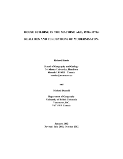 HOUSE BUILDING IN THE MACHINE AGE, 1920s