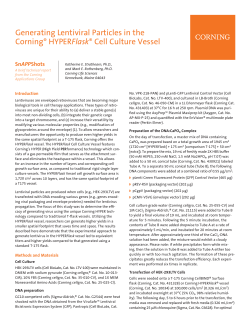 Generating Lentiviral Particles in the Corning&reg; HYPERFlask&reg; Cell