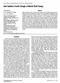 Solar Radiation Transfer through a Subarctic Shrub Canopy