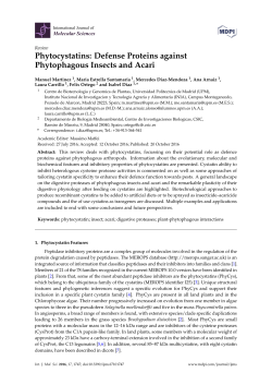 Phytocystatins: Defense Proteins against Phytophagous Insects and