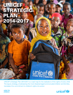 UNICef StrAteGIC pLAN 2014-2017