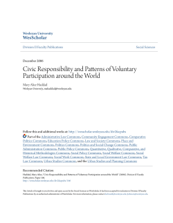 Civic Responsibility and Patterns of Voluntary