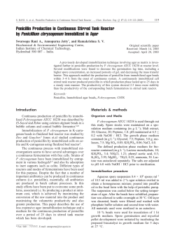 Penicillin Production in Continuous Stirred Tank Reactor by