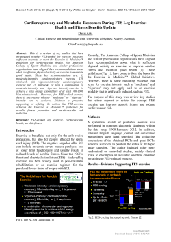 Cardiorespiratory and Metabolic Responses During