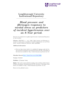 Blood pressure and brinogen responses to mental stress as