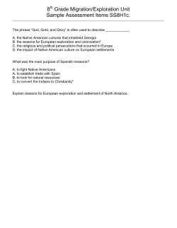 8 Grade Migration/Exploration Unit Sample Assessment Items
