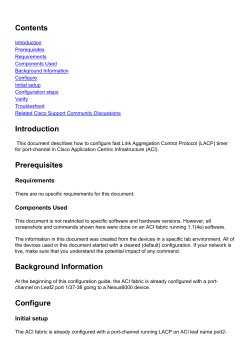 Configure Fast LACP Timer in ACI