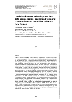 Landslide inventory development in a data sparse region: spatial