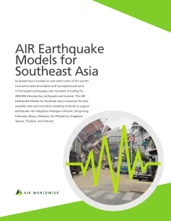AIR Earthquake Models for Southeast Asia