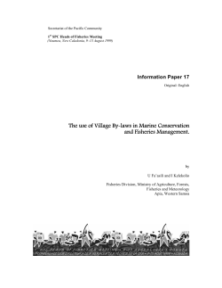The use of Village By-laws in Marine Conservation and Fisheries