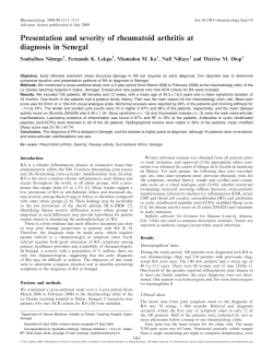 Presentation and severity of rheumatoid arthritis