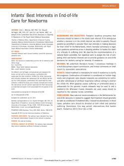 Infants` Best Interests in End-of-life Care for Newborns