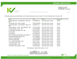 Purdys Kosher Certificate