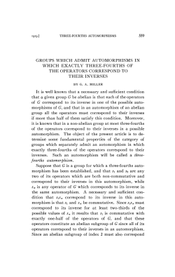 groups which admit automorphisms in which exactly three