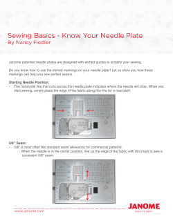 Sewing Basics - Know Your Needle Plate
