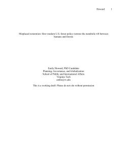 Howard 1 Misplaced restoration: How modern U.S. forest policy