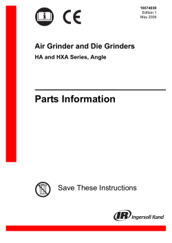 Part List Manual, Air Grinder and Die Grinders, HA and