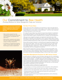 Bayer Vector Management Commitment to Bee