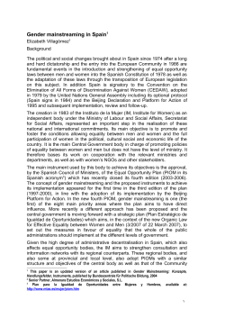 Gender Mainstreaming in Spain