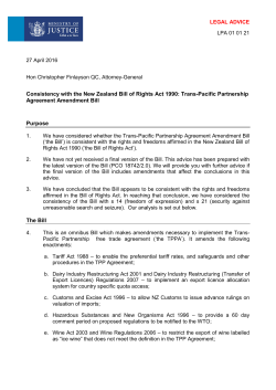 Consistency with the New Zealand Bill of Rights Act 1990: Trans