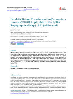 Geodetic Datum Transformation Parameters towards WGS84