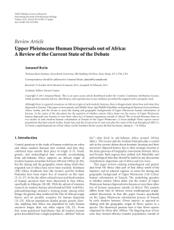 Upper Pleistocene Human Dispersals out of Africa: A Review of the