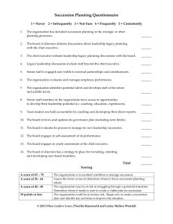 Succession Planning Questionnaire