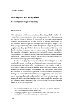 Foot-Pilgrims and Backpackers