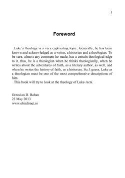 The theology of Luke in Luke-Acts