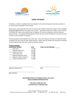 Letter of Intent - Panama City Beach Chamber of Commerce