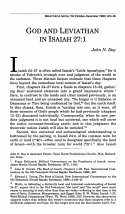 god and leviathan in isaiah 27:1