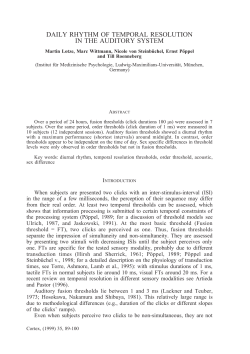 daily rhythm of temporal resolution in the auditory system