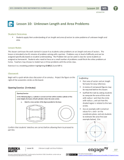 Lesson 10: Unknown Length and Area Problems