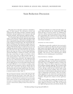 Stain Reduction Discussion, The Book and Paper Group Annual, Vol