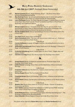 Harry Potter Students` Conference 4th-5th April