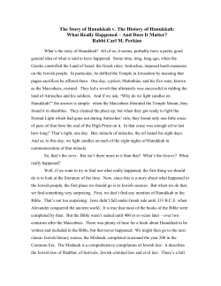 The Story of Hanukkah v The History of Hanukkah