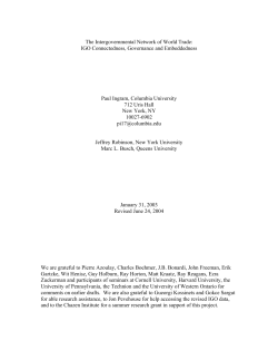 The Intergovernmental Network of World Trade