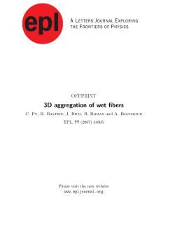 3D aggregation of wet fibers - Pmmh