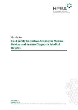 Guide to Field Safety Corrective Actions for Medical Devices