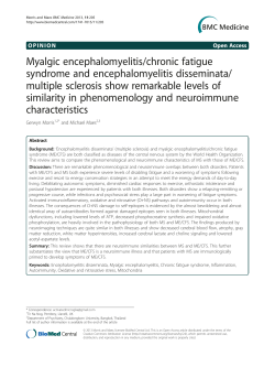 Myalgic encephalomyelitis/chronic fatigue syndrome and