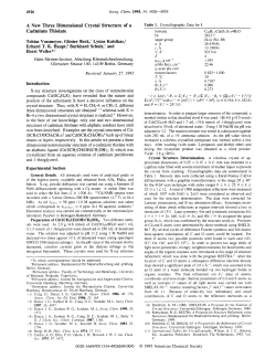 A New Three Dimensional Crystal Structure of a Cadmium Thiolate v