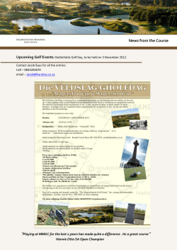 News from the Course