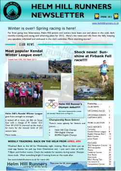 HELM HILL RUNNERS NEWSLETTER