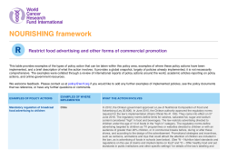 the table - World Cancer Research Fund International