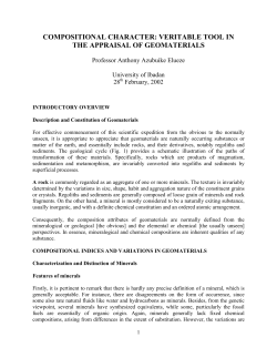 compositional character: veritable tool in the appraisal of geomaterials
