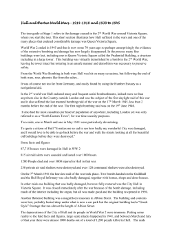 Hull and the two World Wars &ndash; 1914-1918 and