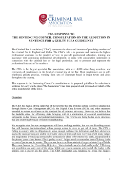 CBA Response - Reduction in Sentence for a Guilty Plea