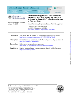 Thalidomide Suppresses NF- B Activation Induced by TNF and