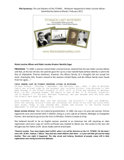 Plot Summary: The Last Mystery of the TITANIC&hellip;.Whatever