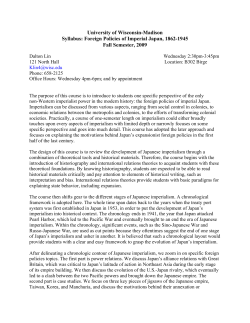 Foreign Policies of Imperial Japan, 1862-1945